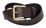 1 1/2 Inch Dark Brown Leather Belt