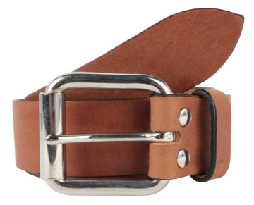 1 1/2" Inch Dark Tan Leather Belt