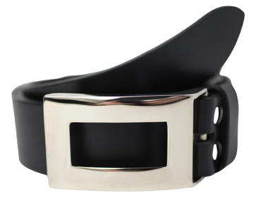 1 1/2" Inch Polished Silver Rectangle Buckle