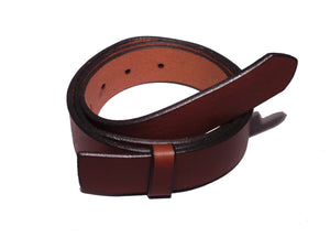 1 1/8" Brown Leather Belt Strap