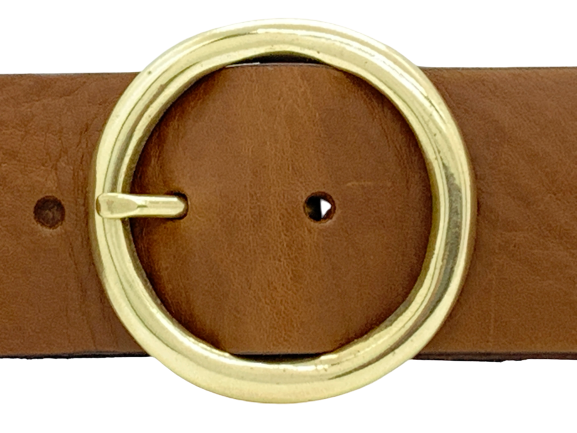 2 Inch Brass Circle Belt Buckle