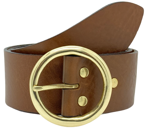 2 Inch Brown Leather Belt