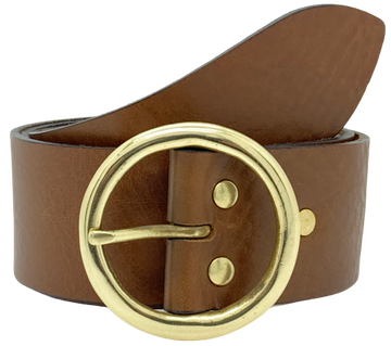 2 Inch Brown Leather Belt