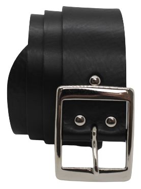 2" Inch Black Leather Designer Belt