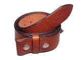 2" Inch Brown Leather Belt Strap