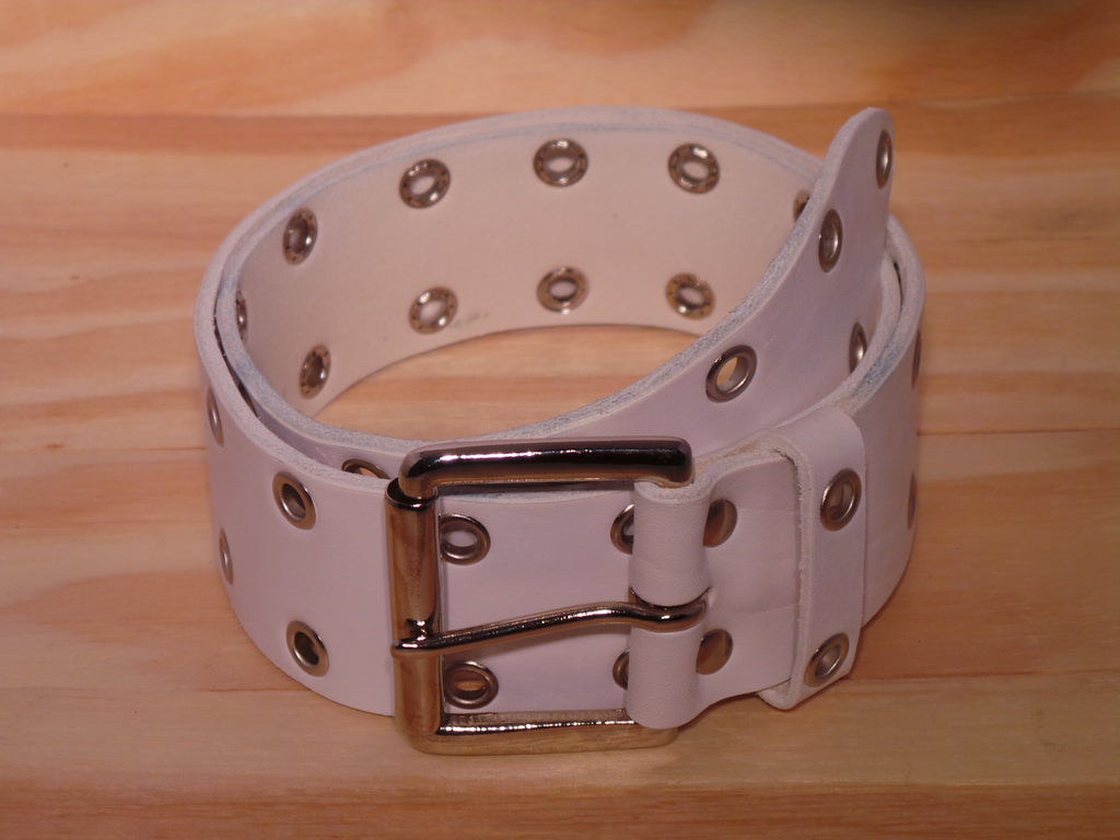 2 Inch White Designer Leather Jean belt
