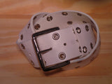 38mm White Designer Leather Jean belt