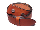 No Buckle 50mm Brown Leather Belt Strap