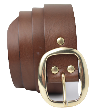 38mm Brown Leather Belt