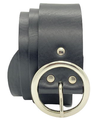 50mm Black Leather Belt