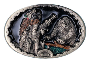 Bear and Indian Belt Buckle