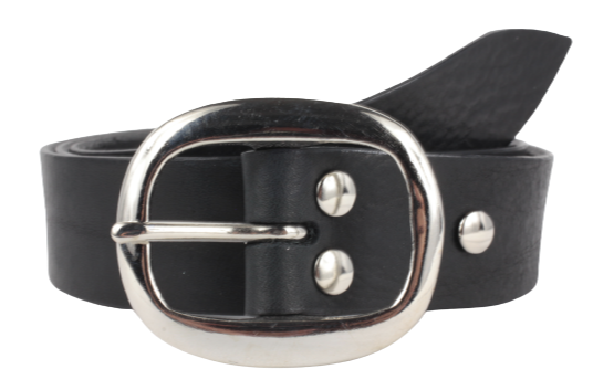 Black 1.25 Inch Leather Belt