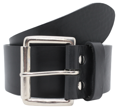 Silver Roller 2 Inch Leather Belt