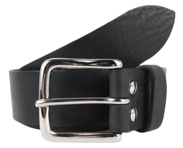 Black Inch and Half Leather Belt