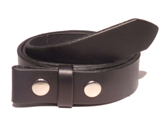 Black 1 1/4 Leather Belt Strap