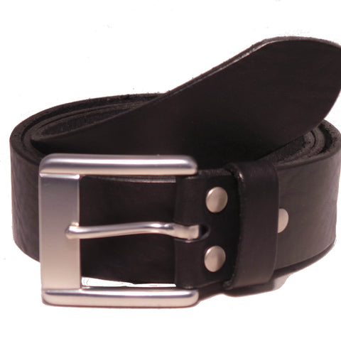 Black 1.5 Leather Trouser Belt
