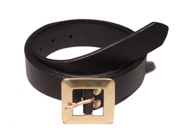 Black 1 Inch Leather Trouser Belt