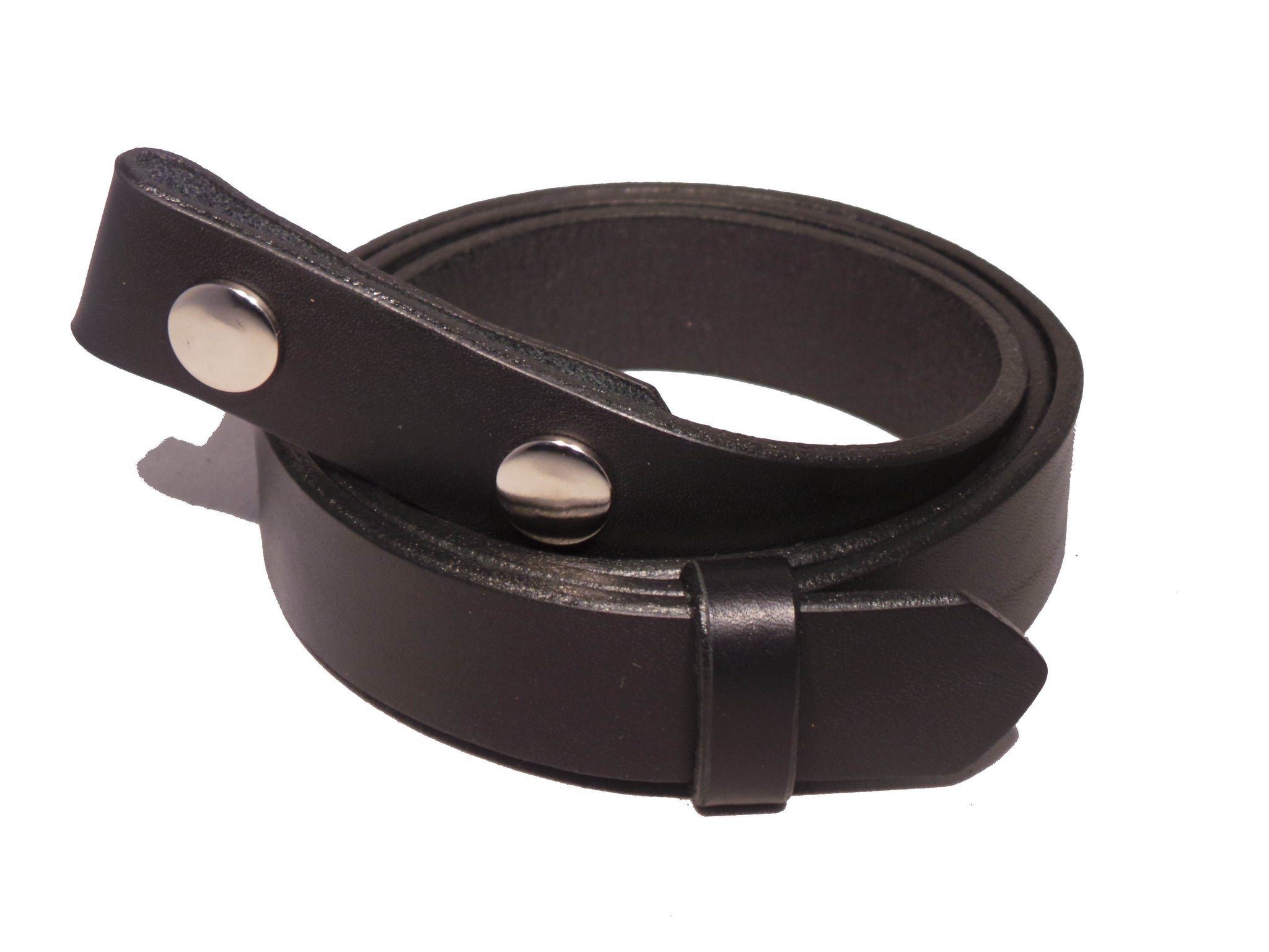 Black Pebble Leather Strap - 1 inch (25mm) Wide - Choose Length