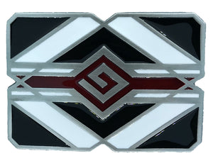 Black and White Indian Belt Buckle