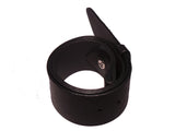 50mm Wide Black Leather Belt Strap