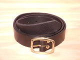 25mm Black Leather Trouser Belt