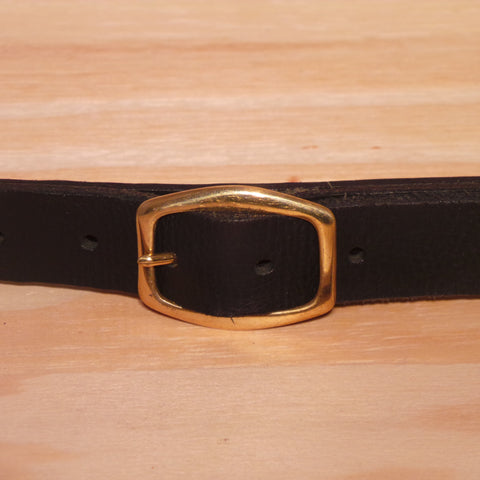 Brass Hexagon Buckle Leather Belt