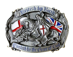 British by Birth English by the Grace of God Belt Buckle