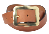Brown 1 1/2" Inch Wide Brown Leather Belt