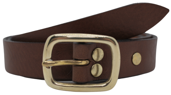 Brown 1 Inch Leather Trouser Belt