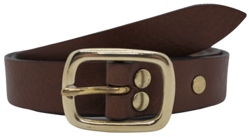 Brown 1 Inch Leather Trouser Belt