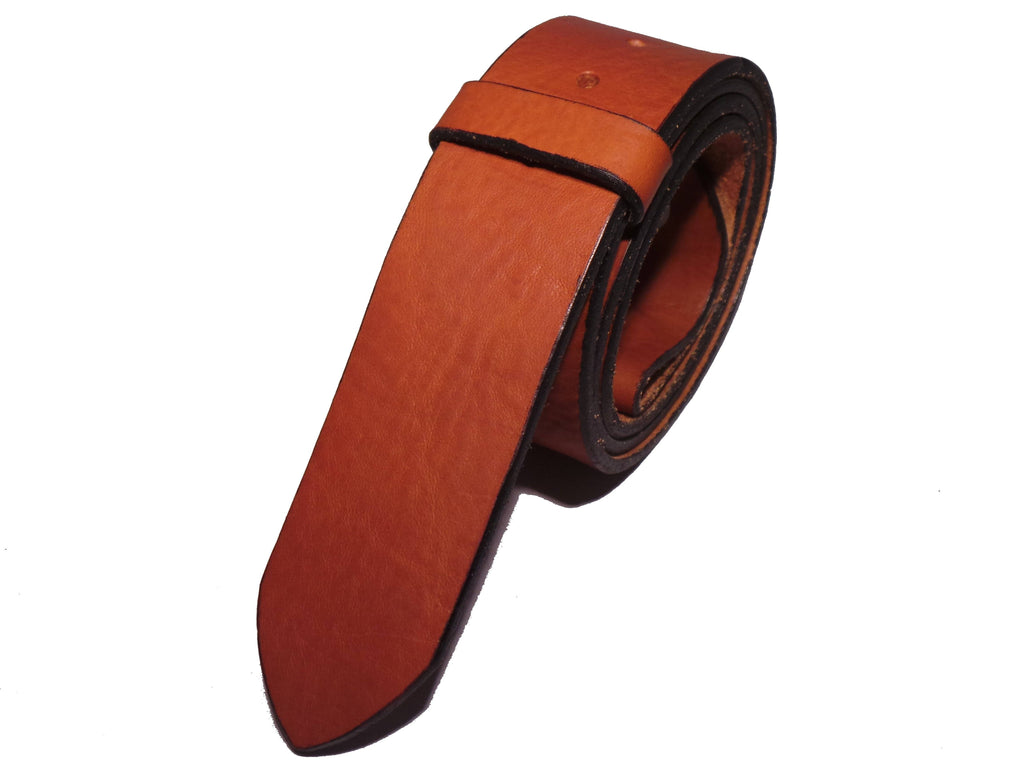Plain Brown 2 Inch Leather Belt Strap 50mm Snap On Buckle My Belt