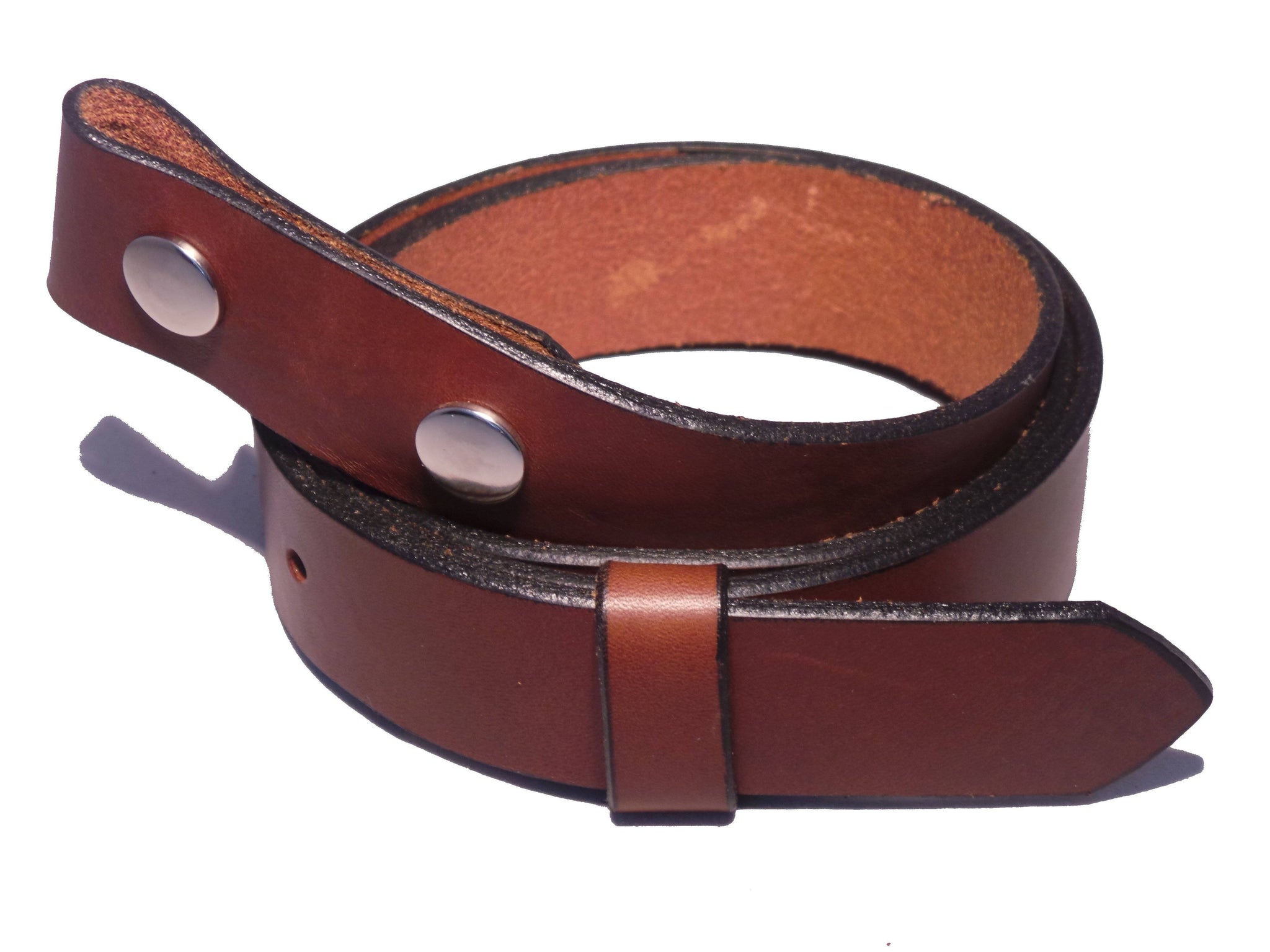 Brown Glossy Alligator Leather Belt Strap - 1 1/4 > 1 Taper
