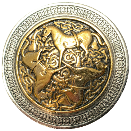 Celtic Horse Gold Belt Buckle