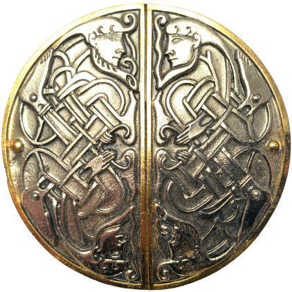 Celtic Twin Facing Gold Belt Buckle