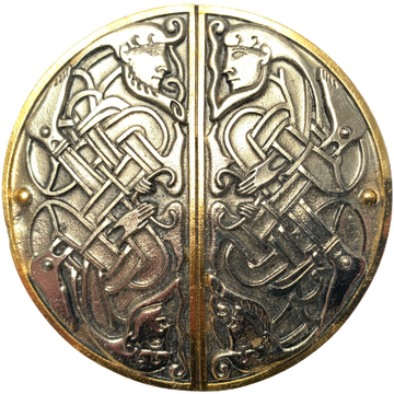 Celtic Twin Facing Gold Belt Buckle