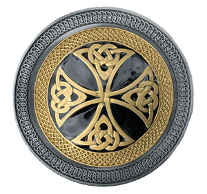 Celtic Cross Gold Black Belt Buckle
