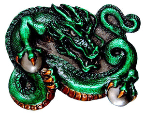 Chinese Dragon Green Belt Buckle