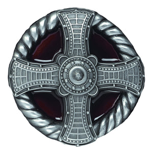 Cross and Rope Red Belt Buckle