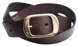 Dark Brown 32mm Leather Trouser Belt