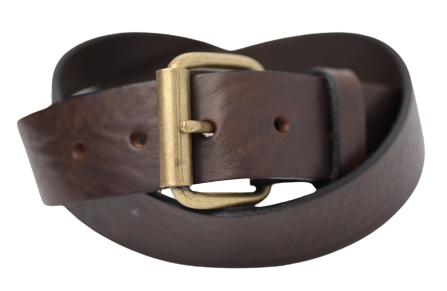 Antique 1.5 Inch Brass Buckle Leather Belt