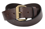 Antique 1.5 Inch Brass Buckle Leather Belt