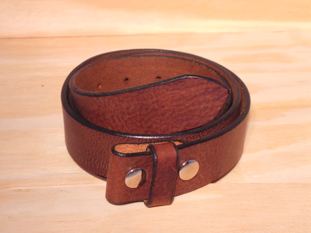 No Buckle Dark Brown 1 Inch Snap On Belt Strap Men's Buckle My Belt