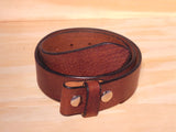 No Buckle 25mm Dark Brown Leather Belt Strap