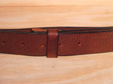 1 1/4" Inch Dark Brown Leather Belt Strap