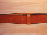 1" Inch Dark Tan Leather Belt Strap