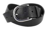 Designer Black Leather Belt 1.5 Inch Wide