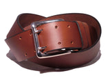 Double Silver Prong Leather Belt