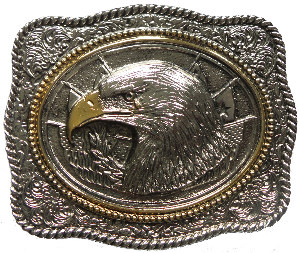 Ringers Western - Eagle Belt Buckle - Gold/Silver