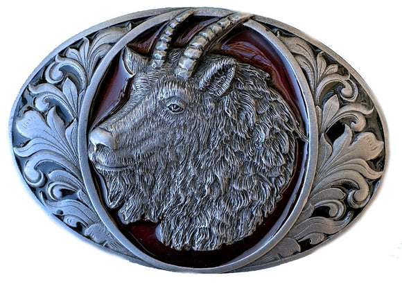 Western Style, Star Trophy Belt Buckle Buffalo Head