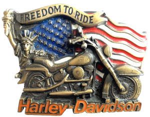 Harley Davidson Freedom to Ride Gold Belt Buckle